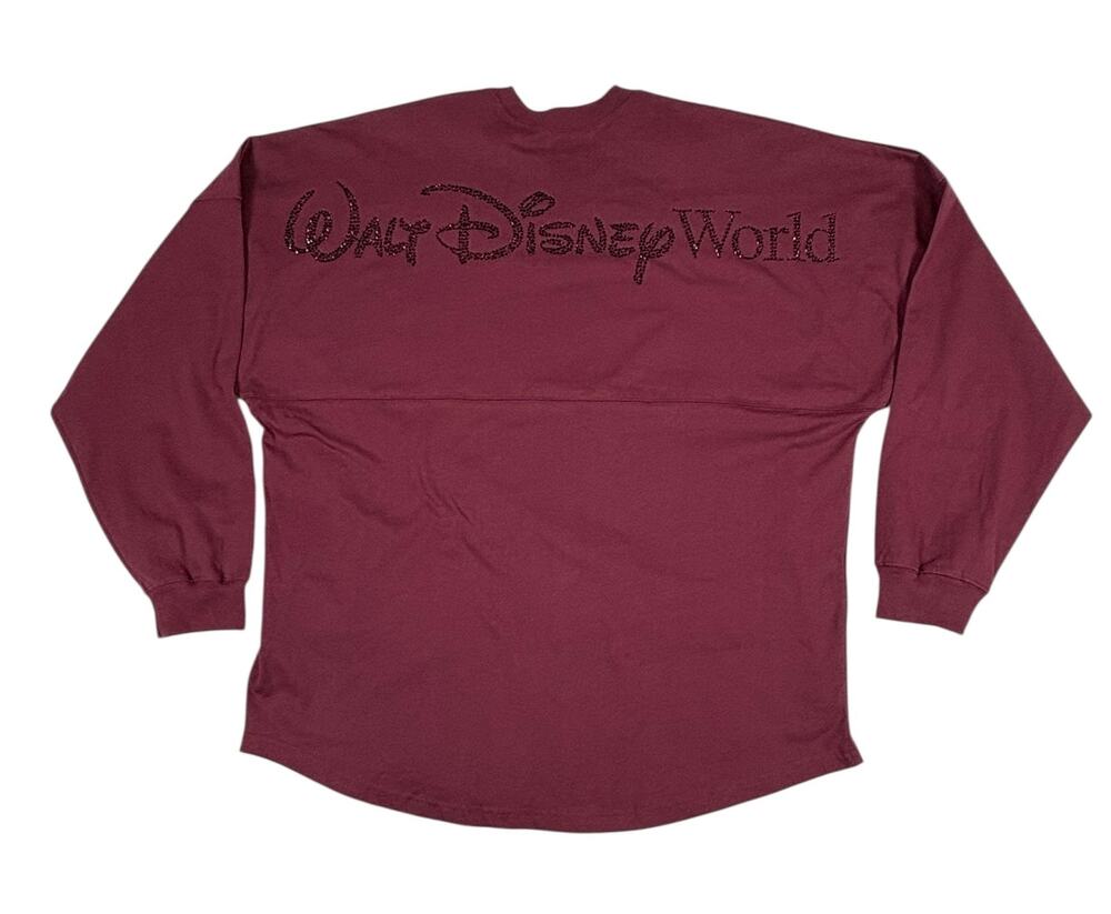 NWT Disney Parks Spirit Jersey Bedazzled Rhinestones Women's XL Burgundy